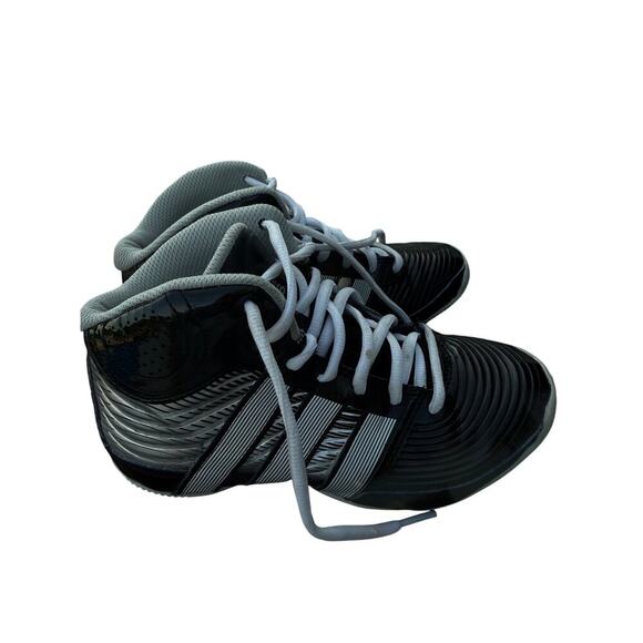 Y2K Adidas Ortholite Black /White Basketball Athletic Sneakers Size 3 Boys - Picture 3 of 7